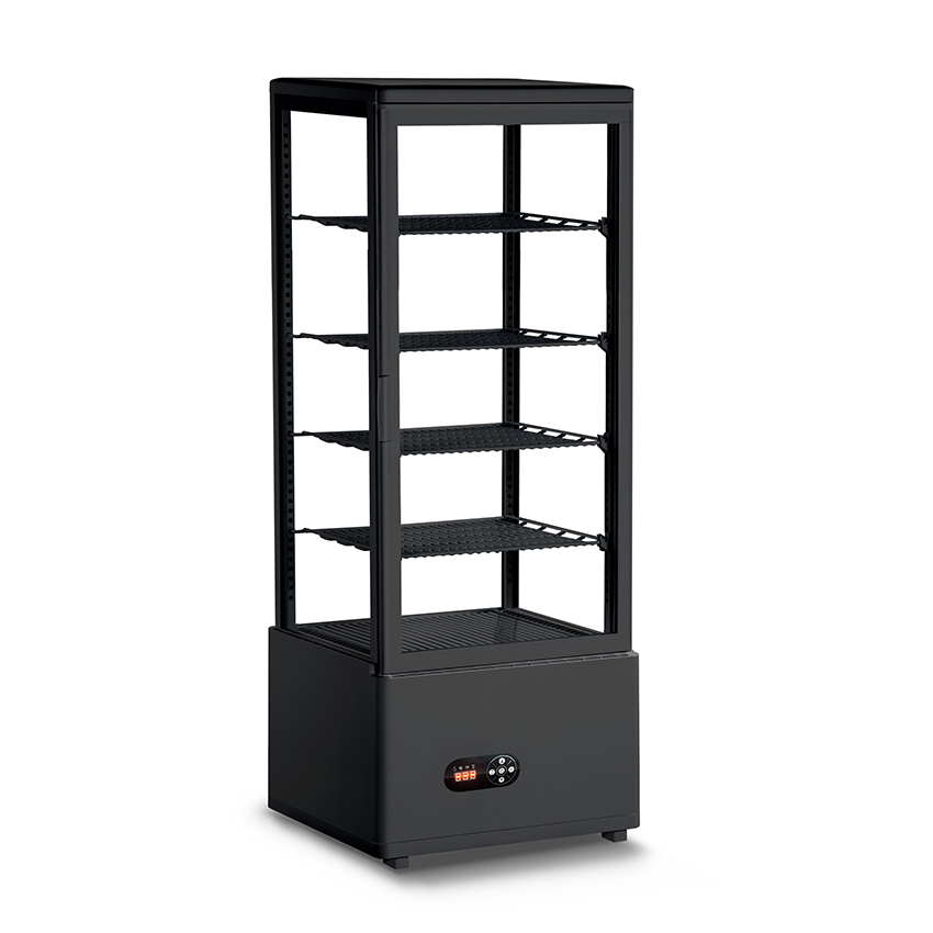 Low noise tabletop refrigerated display cabinet